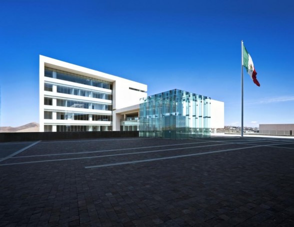 exterior Governmental City building car parking